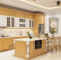 2 Tủ Bếp Gỗ Sồi Tự Nhiên Tông Nâu Trầm Sang Trọng 2 Tủ Bếp Gỗ Sồi Tự Nhiên Tông Nâu Trầm Sang Trọng