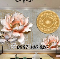 3 Tranh gạch men bông sen HP7273 3 Tranh gạch men bông sen HP7273