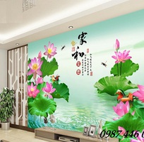 4 Tranh gạch men bông sen HP7273 4 Tranh gạch men bông sen HP7273