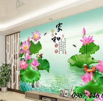 1 Tranh gạch men bông sen HP7273 1 Tranh gạch men bông sen HP7273