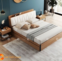 1 Giường Ngủ Gỗ Công Nghiệp Bọc Nệm Hiện Đại