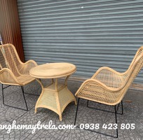 3 Bàn ghế mây uống trà chân sắt 3 Bàn ghế mây uống trà chân sắt
