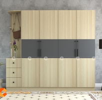 Tủ Quần Áo Gỗ Công Nghiệp MDF Màu Vàng Phối Xám Tủ Quần Áo Gỗ Công Nghiệp MDF Màu Vàng Phối Xám