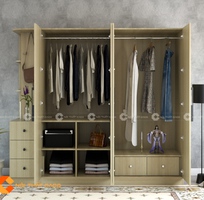 1 Tủ Quần Áo Gỗ Công Nghiệp MDF Màu Vàng Phối Xám 1 Tủ Quần Áo Gỗ Công Nghiệp MDF Màu Vàng Phối Xám