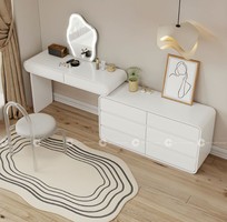 Bàn Trang Điểm Gỗ Công Nghiệp MDF Màu Trắng Hiện Đại
