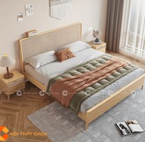 2 Giường Ngủ Gỗ Tự Nhiên Kết Hợp Đan Mây Độc Đáo 2 Giường Ngủ Gỗ Tự Nhiên Kết Hợp Đan Mây Độc Đáo