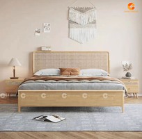 Giường Ngủ Gỗ Tự Nhiên Kết Hợp Đan Mây Độc Đáo Giường Ngủ Gỗ Tự Nhiên Kết Hợp Đan Mây Độc Đáo