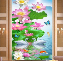 Gạch tranh 3d hoa sen HP9723