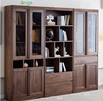 1 Tủ sách đẹp hiện đại bằng gỗ óc chó   điểm nhấn sang trọng cho văn phòng của bạn