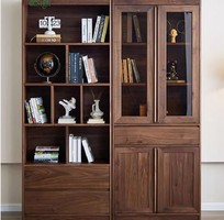 2 Tủ sách đẹp hiện đại bằng gỗ óc chó   điểm nhấn sang trọng cho văn phòng của bạn