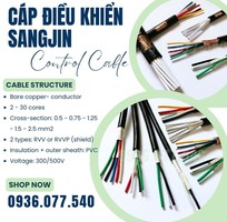 5 Cáp điều khiển Sangjin 4x0.75mm    RVVP  Có lưới chống nhiễu