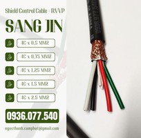 Cáp điều khiển Sangjin 4x0.75mm    RVVP  Có lưới chống nhiễu