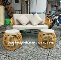 4 Bàn ghế sofa mây nhựa ngoài trời