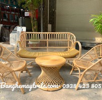 3 Bàn ghế sofa mây tự nhiên tay cuộn phòng khách