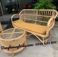 4 Bàn ghế sofa mây tự nhiên tay cuộn phòng khách