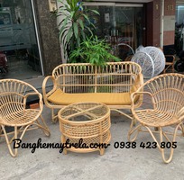 5 Bàn ghế sofa mây tự nhiên tay cuộn phòng khách