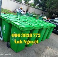 2 Thùng rác nhựa 240lit nắp đậy kín, bánh xe dễ dàng di chuyển, giá ưu đãi