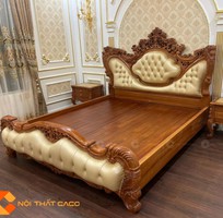 2 Giường Ngủ Gỗ Tự Nhiên Phong Cách Cổ Điển Sang Trọng