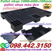 Pallet nhựa 1000x600x100mm màu đen - thanh lý