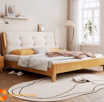 1 Giường Ngủ Gỗ Tự Nhiên Bọc Đầu Nệm Êm Ái Sang Trọng