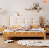 Giường Ngủ Gỗ Tự Nhiên Bọc Đầu Nệm Êm Ái Sang Trọng