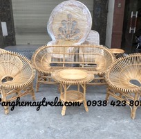 2 Bàn ghế mây nhỏ gọn cánh sen