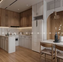 2 Tủ Bếp Gỗ Công Nghiệp MDF Thiết Kế Vintage Ấm Áp Hiện Đại