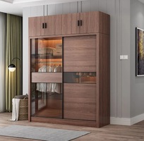 1 Tủ Quần Áo Cánh Kính Gỗ Công Nghiệp MDF Cửa Lùa Hiện Đại
