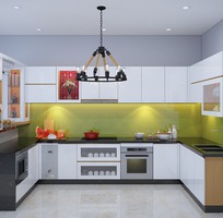 2 Tủ Bếp MDF Phủ Melamine Chữ U Tối Ưu Công Năng