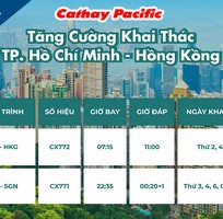 26/10/2025 Cathay Pacific tăng chuyến TP.HCM   Hồng Kông