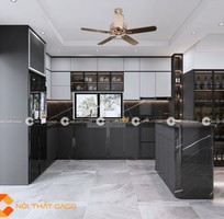 2 Tủ Bếp MDF Thiết Kế Chữ L Hiện Đại Cho Nhà Phố