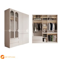1 Tủ Quần Áo Gỗ Công Nghiệp Tích Hợp Bàn Trang Điểm Tiện Ích