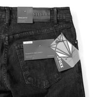 14 Quần jean ống suông Defoxx đen muối tiêu indigo co giãn nhẹ