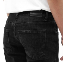 7 Quần jean ống suông Defoxx đen muối tiêu indigo co giãn nhẹ