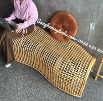 Ghế băng mây uốn caro