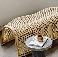 1 Ghế băng mây uốn caro