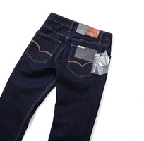Quần jean ống suông Defoxx đen muối tiêu indigo co giãn nhẹ