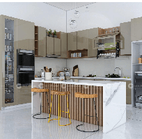 Tủ Bếp Nhựa Picomat Phủ Acrylic Bóng Gương