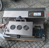 Máy dán màng seal miệng hũ tự động, máy ép màng nhôm tự động, máy dán màng seal lọ thuốc