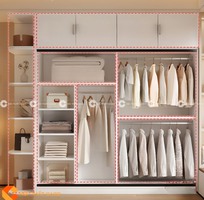 1 Tủ Quần Áo Cửa Lùa Màu Trắng Có Kệ Trang Trí Hiện Đại