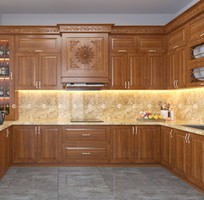 2 Tủ Bếp Gỗ Xoan Đào Thiết Kế Chữ U Tiện Dụng