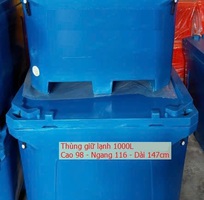 2 Thùng bảo quản hải sản 600 lít màu xanh cam, dùng bền lâu