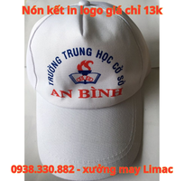 Địa chỉ đặt in nón kết trắng logo trường trung học cơ sở An Bình