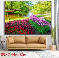 3 Gạch tranh ốp tường tranh gạch 3d vườn hoa HP98282