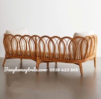 6 Bàn ghế mây tự nhiên lưng hoa