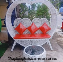2 Ghế tổ chim mây tre đan chụp hình