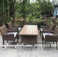 Bàn ghế ăn đan dây nhựa Bàn ghế ăn đan dây nhựa