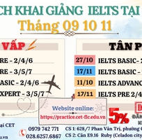 Lịch học ielts tại cet năm 2025 - luyện ielts từ 5.0 đến 7.0
