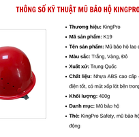 MŨ BẢO HỘ KINGPRO K19 - An toàn từ chất liệu , bền vững cho công trình