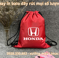 Đặt in balo dây rút đỏ logo honda cho hãng xe